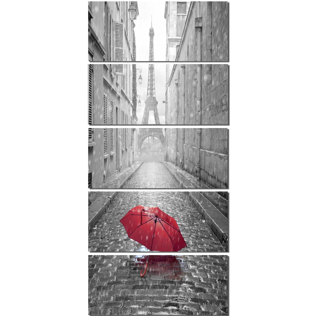 Designart - Eiffel View from Paris Street - Cityscape Photo Canvas Art Print